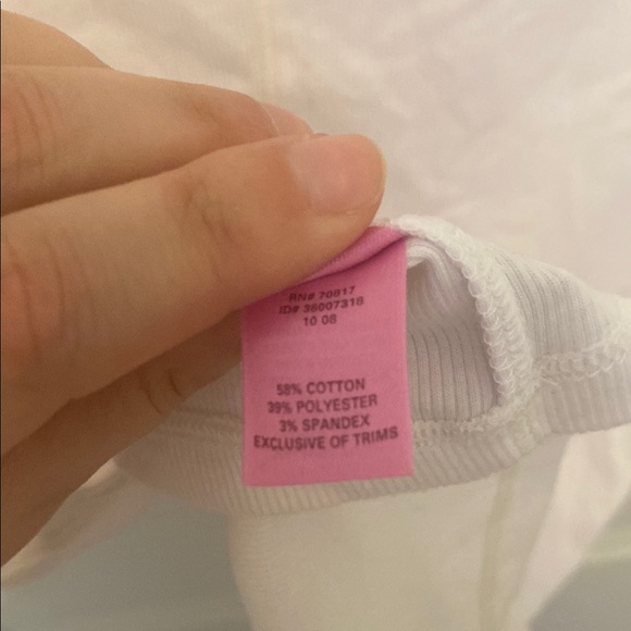 Pink Victoria's Secret White Long Sleeve Henley - Picture 6 of 6